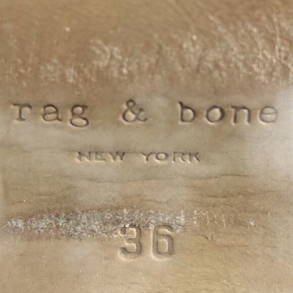 rag & bone Margot Waxed Black Suede 3" Stacked Heel Ankle Boots 36 6 - Picture 6 of 9